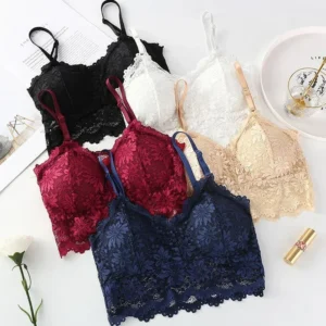 Women's Lace Bra Sexy  Underwear  Strap Padded Vest Lingerie