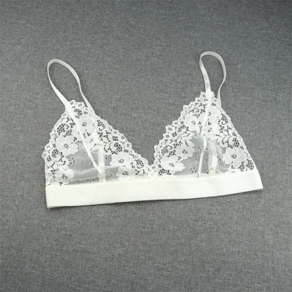 1/2 Pcs Transparent Lace Underwear Bra Sexy See Through Mesh Brassiere - Image 3