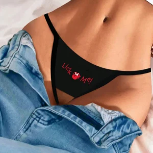 Varsbaby Sexy Open Crotch Thongs with Lick Me Prints G-String
