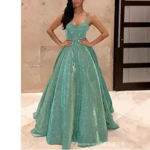 Sleeveless Backless High Waist Sequins Long Dress