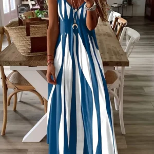 Plus Size Women's Cross border Summer New Product Casual Print Sling Dress