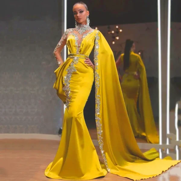 Women's Clothing Dress Sequins Gown Asymmetric Shiny Fabric Prom Gown