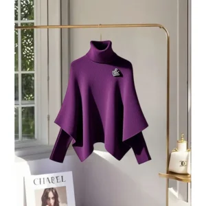 Top Tee Ladies Fashionable Fake Two Pieces Turtleneck Long Sleeve