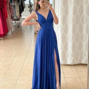 Women's Summer Evening Dresses Sexy Deep V-Neck Sleeveless Backless Sling Prom