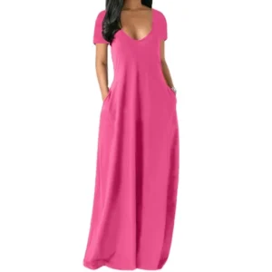 summer hot selling sexy V-neck solid color spaghetti strap dress