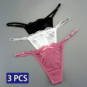 3Pcs/Pack Women Sexy Underwear Lace Panties Lingerie G-String