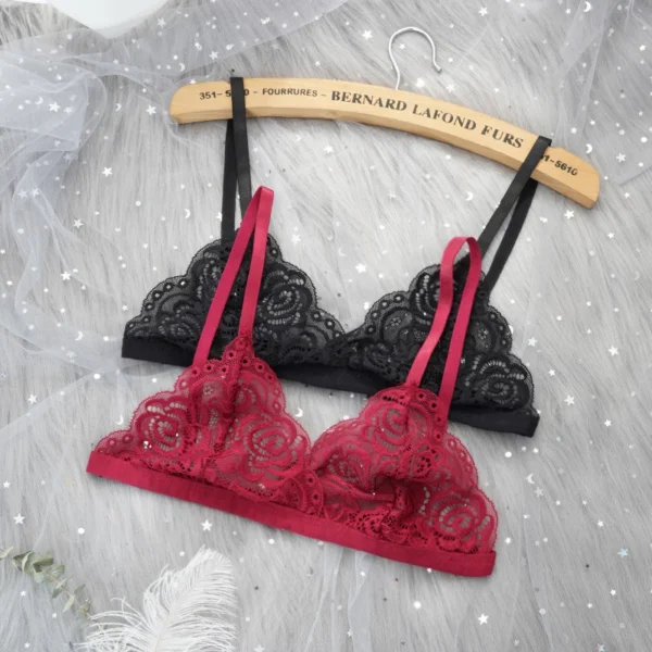 Sexy Floral Lace Bra Adjustable Push Up Bra Ultra Thin Lingerie - Image 3