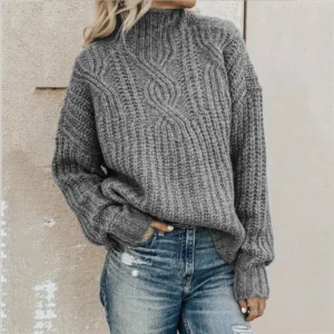 Turtleneck Sweater Lady Twist Knitting Sweater Sweater Winter