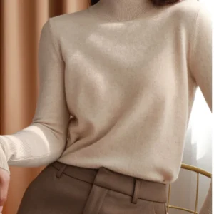 women fashion turtleneck pullover slim cashmere Jumper Soft Warm