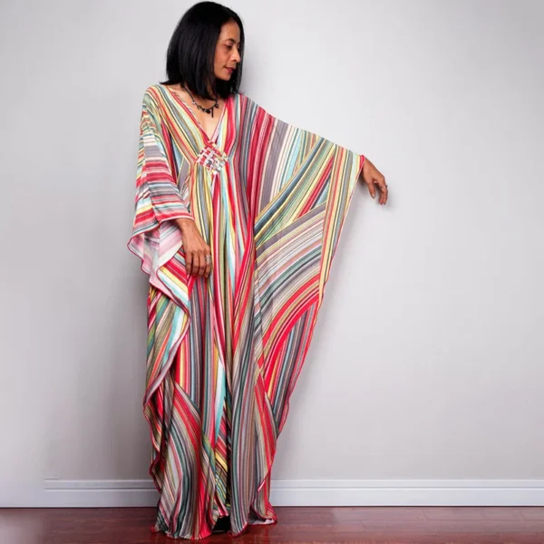 Womens Caftan Floral Print Swimsuit Cover up Loungewear - Image 5