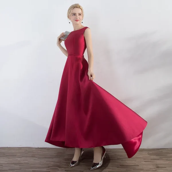 Satin Elegant Long Prom Evening Guest Summer Dresses For Women - Image 3
