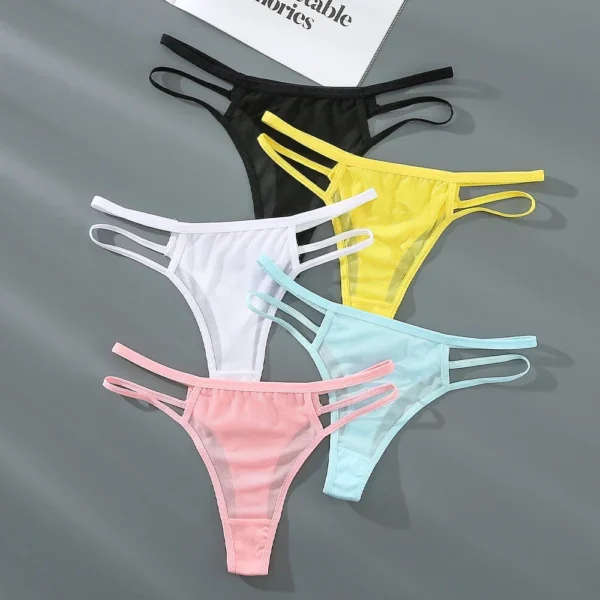 Sexy Thongs Women Panties Perspective Bikini Underpants Low-Rise G-string - Image 3