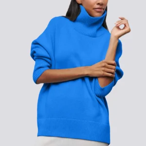 Women Fall Turtleneck Sweater Long Sleeve Oversized Chunky Knitted