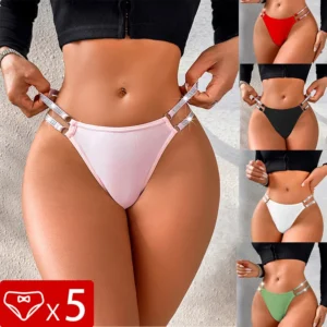 5pcs/Set Women G-string Low Waist Sexy Panties Female