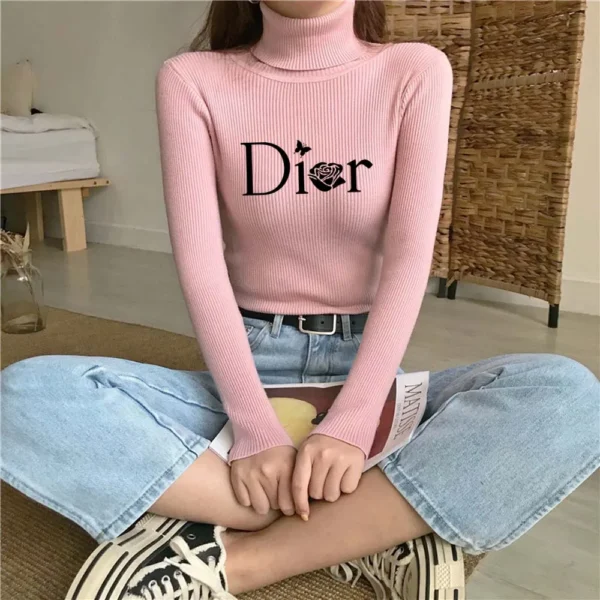 Turtleneck Sweater Knitted Soft Pullovers Cashmere Jumpers - Image 2
