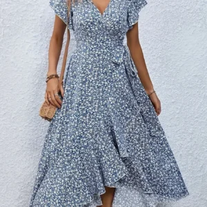 Women's Floral Print Dress Breathable Summer Casual Elegant Dress