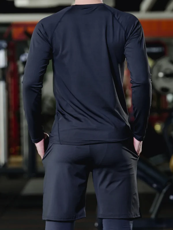 Mens Compression Shirt Workout Rash Guard - Image 2