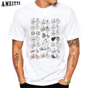 Vintage Collection Of Bicycles T-Shirt Fashion Men Short Sleeve