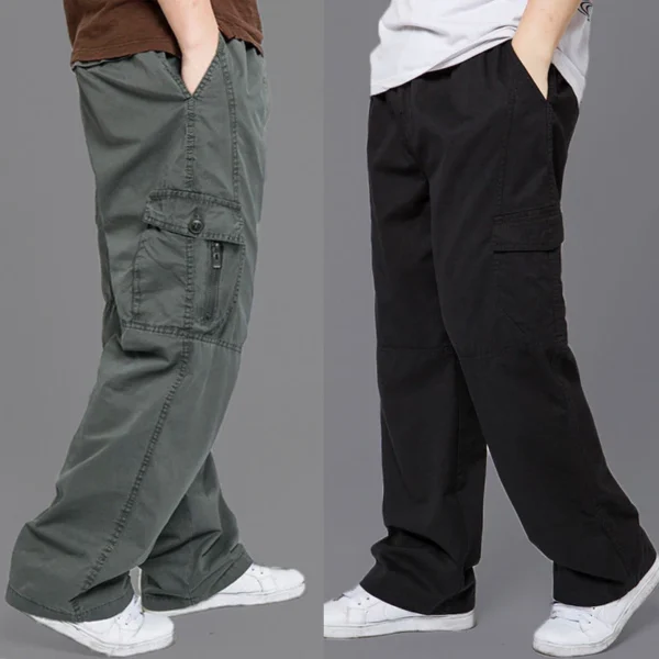 Men's Loose Straight Oversize Clothing Black Joggers - Image 5