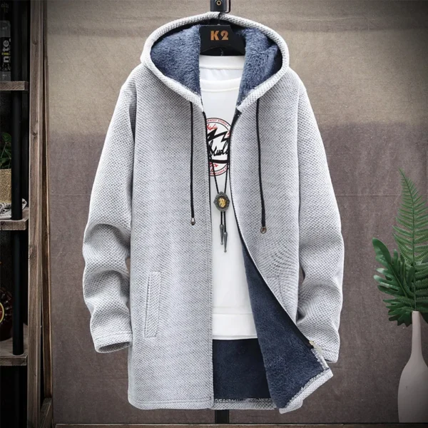 Mens Long Knit Cardigan Autumn Winter Sweater Coat - Image 3