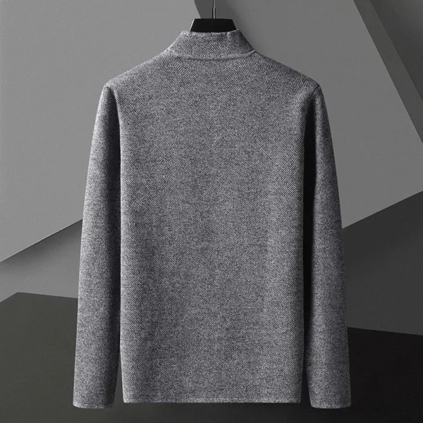 2025 Cardigan Jacket Men Solid Color Knitted Casual Stand Collar - Image 2