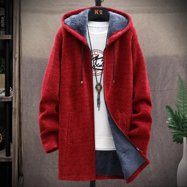 Mens Long Knit Cardigan Autumn Winter Sweater Coat - Image 4