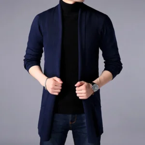 FAVOCENT Men Thin Knitted Cardigan Sweater Spring