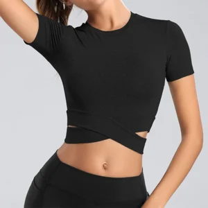Women's Fitness T-shirts  Clothing Gym Shirt Female Seamless Yoga Top