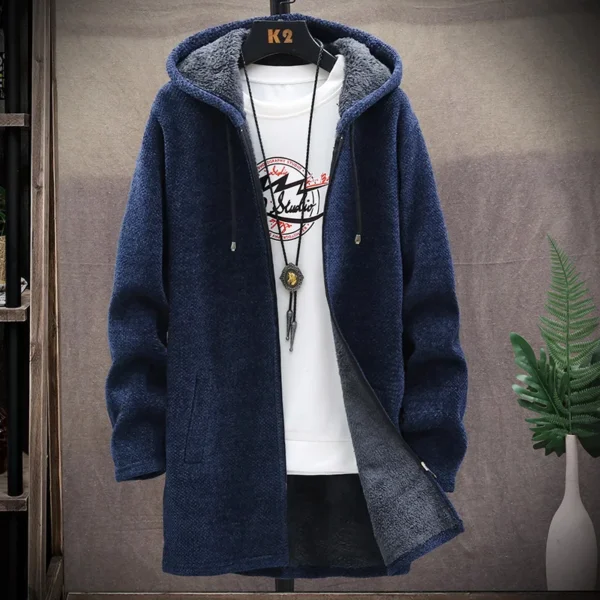 Mens Long Knit Cardigan Autumn Winter Sweater Coat - Image 6
