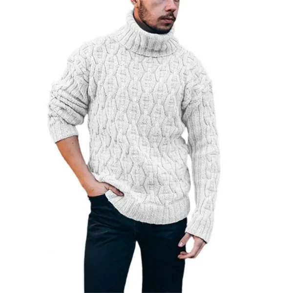 Warm Thick Woolen Sweaters Men Casual Knitted Turtleneck - Image 2