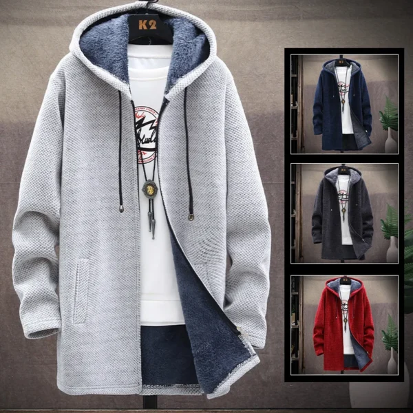 Mens Long Knit Cardigan Autumn Winter Sweater Coat