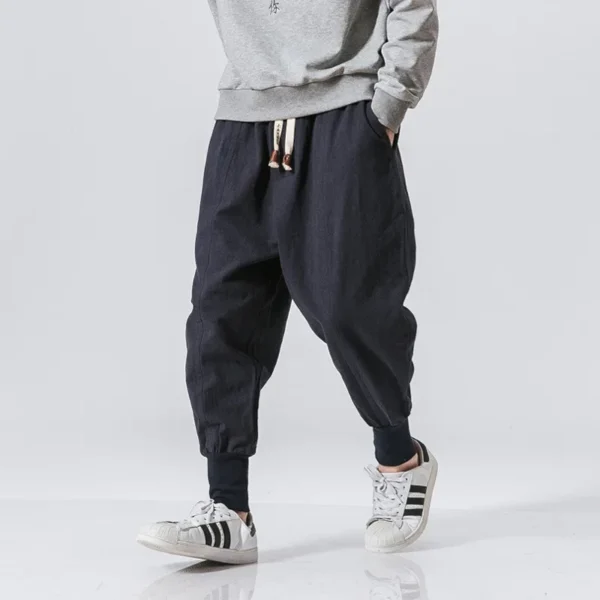 Japanese Style Cotton Linen Pants Plus Size Chinese Style - Image 2