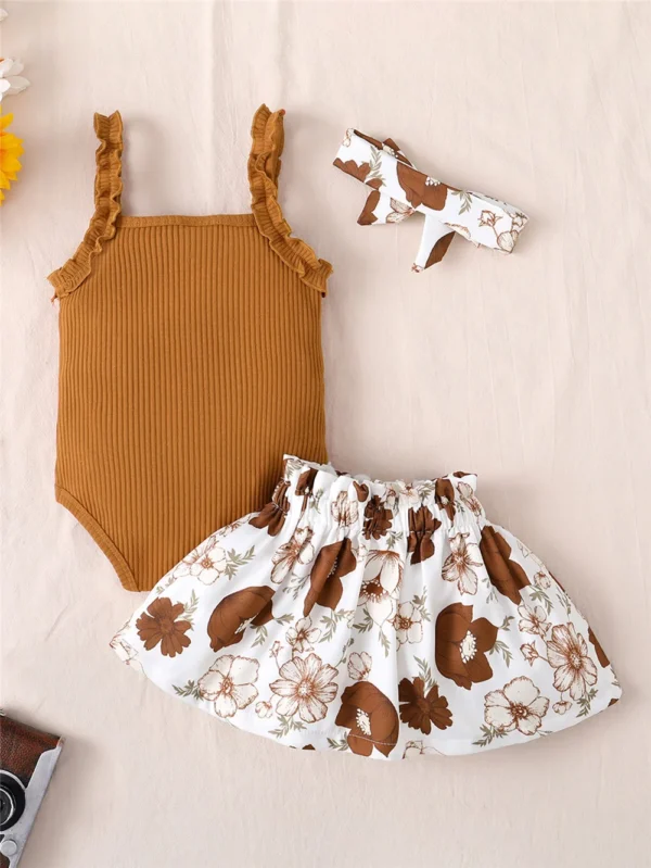 Sleeveless Summer Infant Girl Casual Outfit Suit - Image 6