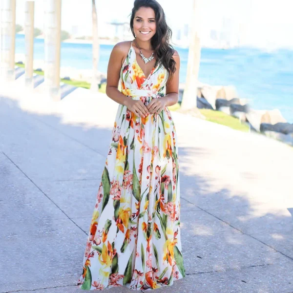 Printed Sleeveless Beach Tank Dress - Image 3