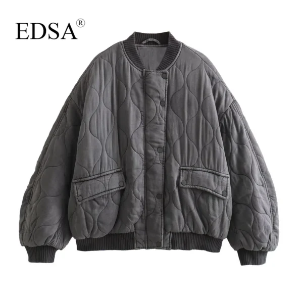 EDSA Women Bomber Jackets Thick Warm Coat - Image 2