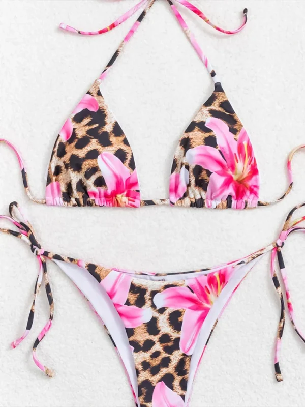 2025 New Summer Swimwear Bikini Set Sexy Print Backless Bikini