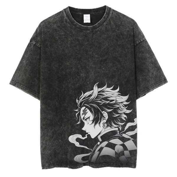 Hot Anime Demon Slayer Kamado Tanjirou Graphic Print T Shirt Men
