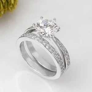 Huitan Cubic Zirconia Rings Set for Women