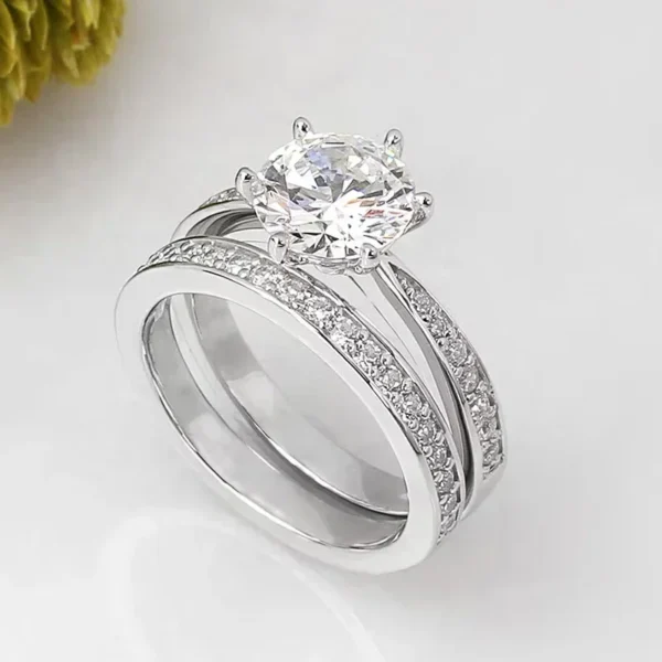 Huitan Cubic Zirconia Rings Set for Women