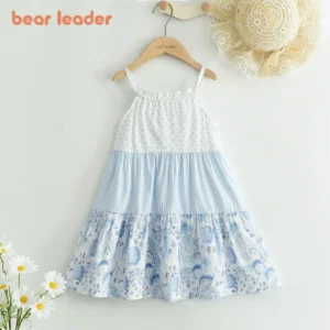 Girls' Clothing Polka Dot Striped Flower Patch Vest Skirt