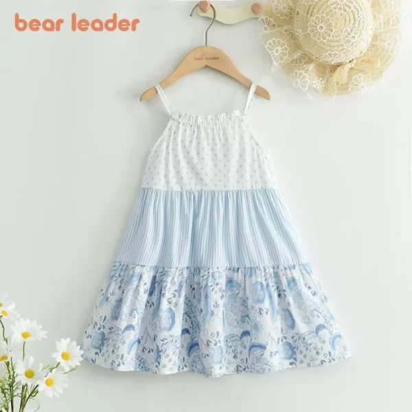 Girls' Clothing Polka Dot Striped Flower Patch Vest Skirt