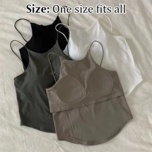 Tops Women With Bra Pads Bottoming Outer Wear In One Piece