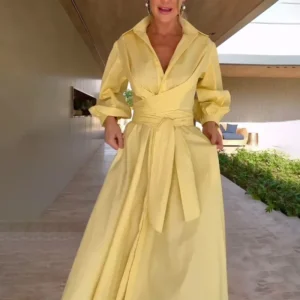 Long Sleeve Polo Maxi Dress