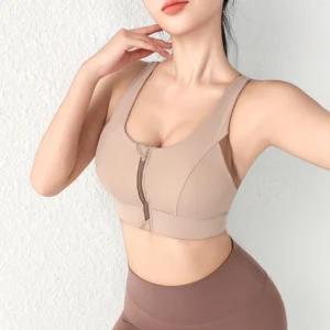 New Design Summer One-Piece Vested Front Zipper Sports Bra