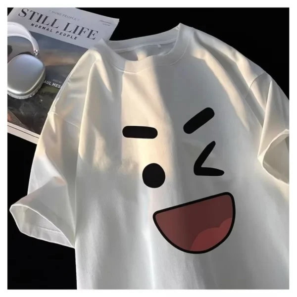 Korean loose fit fashionable T-shirt casual men - Image 5