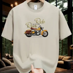 Men's Classic Motorcycle Printed Round Neck Short Sleeve T-shirt