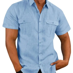 Shirts Stand-Up Collar Casual Beach Style Plus Shirt
