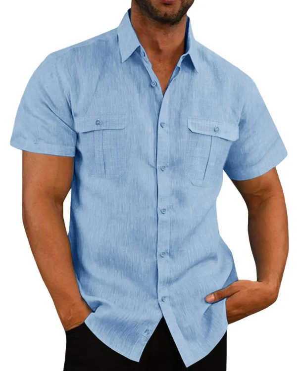 Shirts Stand-Up Collar Casual Beach Style Plus Shirt