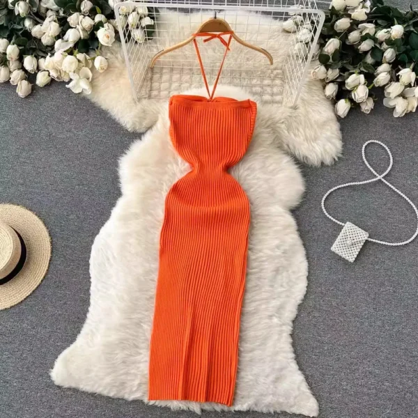 YuooMuoo Chic Knitted Slim Elastic Bodycon Split Dress - Image 5