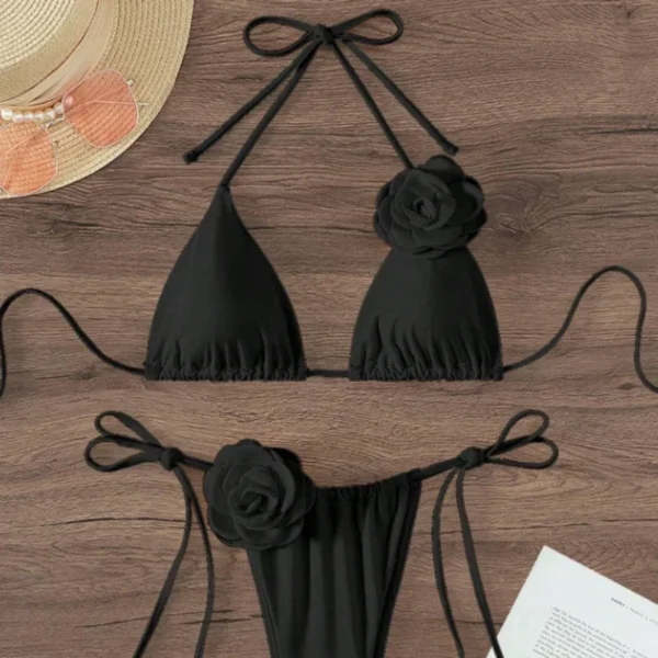 Flowers Strappy Bikini Women Swimwear Female Swimsuit - Image 5